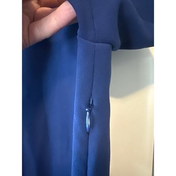 Iris & Ink Navy V-Neck Shift Dress Size 12 Work Office Career Dress - Picture 9 of 13